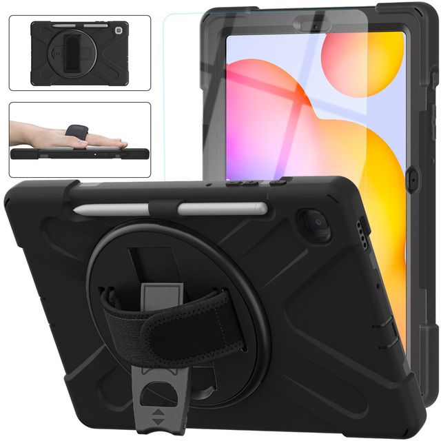 Heavy Duty Armor Rugged Tablet Case for Samsung Galaxy Tab S6 Lite 10.4 P613/P619/ P620 with Pen Holder Hand Strap