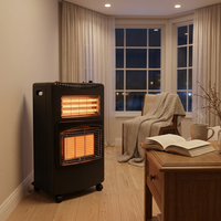 Petit radiateur à gaz pour petits espaces, céramique infrarouge, sur roulettes, portable, autoportant, pour la maison, la chambre, le bureau, le magasin, l'intérieur