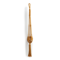 Cesto Suspenso Artesanal de Algodão Natural para Interiores, Estilo Novo, Suporte para Plantas Esculpido à Mão, para Vasos de 6-12 Polegadas, Ideal para Flores e Plantas