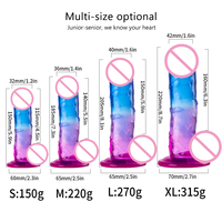 Dildos Realistas con Ventosa para Punto G, Clítoris, Vagina y Ano para Mujer, Juguete Sexual para Adultos, Consolador Transparente y Colorido
