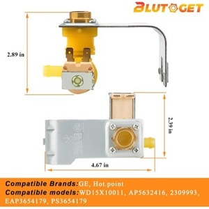 Válvula de entrada de agua para lavavajillas WD15X10014 110-120 V, eléctrica, de plástico, para lavavajillas GE Hotpoint - Product Image 2