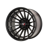 Rines de Aleación Cóncavos Profundos Negros Brillantes Forjados a Medida de 1 Pieza, de 19-24 Pulgadas, 5x112/5x120 PCD para G80 y Tesla