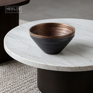 Maceta de cerámica esmaltada de Metal de lujo moderna <span class=keywords><strong>Merlin</strong></span> Living para decoración de jardín y jardineras para jardinería - Product Image 2