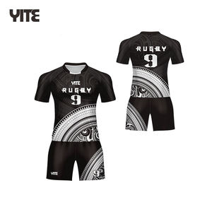 Jersey Rugby Keluaran Baru 2022 Seragam Rugby Desain Suku Hijau dan Hitam Kustom Sublimasi - Product Image 5