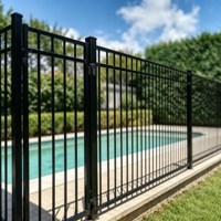 Clôture de jardin en métal noir thermolaqué sur mesure pour l'Australie, écrans de sécurité et d'intimité, portail en aluminium à lames orientables