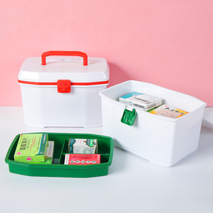 Botiquín de Primeros Auxilios de Dos Capas para el Hogar, Caja de Almacenamiento de Medicamentos de Plástico PP con Técnica de Inyección, Gabinete Rectangular para Uso Doméstico - Product Image 4