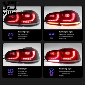 Feux arrière pour <span class=keywords><strong>Golf</strong></span> <span class=keywords><strong>6</strong></span> (2009-2013) - Modèle GTI R20 <span class=keywords><strong>LED</strong></span> dynamique modifié 777 12V - Product Image 4