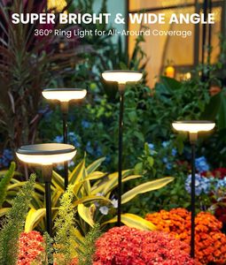 Lampadaire solaire LED extérieur de haute qualité, longue durée de vie, étanche IP65, avec lumière blanche chaude 3500K et angle de faisceau de 360° - Product Image 2