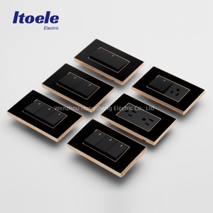 118 Black White Acrylic Metal Waterproof Wall <strong>Socket</strong> Modular 2 Outlets 16A US <strong>UK</strong> EU Electric Power Outlet With 2 USB Type-C - Product Image 4