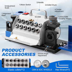 Afiladora de Brocas Podofo, Amoladora de Alta Precisión 220V 2-13MM <span class=keywords><strong>para</strong></span> Brocas de Carburo de Tungsteno y Acero de Alta Velocidad, Fácil de Usar - Product Image 3