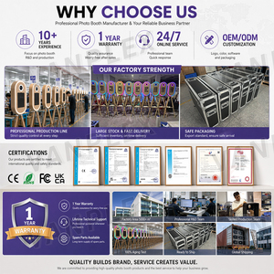 Cabina de Fotos Ovalada con Acabado de Madera para iPad de 10.2-13 Pulgadas, Soporte para Cámara DSLR, Kiosco para Bodas, Fiestas, Eventos, Alquiler, Negocios - Product Image 6