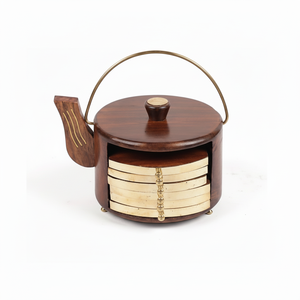 El mejor diseño de tetera hecha a mano, posavasos de té de madera, exportador al por mayor, posavasos de madera personalizado, fabricante y proveedor de la India - Product Image 1