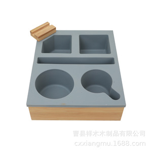 Caja de almacenamiento de silicona suave para escritorio de madera, 29,6x24,6x7,5 cm, con compartimentos para organización de escritorio de oficina - Product Image 5