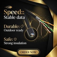 Cable Ethernet Cat5e para Exteriores, 305m, Impermeable, Resistente a los Rayos UV, con Revestimiento de PE, Cables de Comunicación para Redes