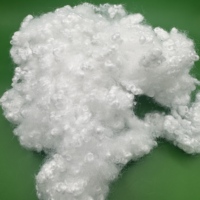 Fibre de polyester solide siliconée PSF 15D 64mm, vierge, blanche, haute résilience, pour le rembourrage de coussins de couchage et d'oreillers domestiques