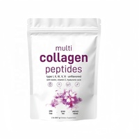 Poudre de peptides de collagène multi-sources sans OGM, nourrie à l'herbe, avec biotine, vitamine C et acide hyaluronique pour l'éclaircissement de la peau (OEM/ODM)