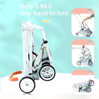 Poussette pliable de luxe pour animaux de compagnie à 4 roues, facile à assembler, chariot pour animaux, poussette pour chien