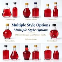Minuman Beralkohol 30ml, Jus, Minuman Keras, Anggur, Wiski, Botol Sampel Mini Kecil dengan Tutup Sekrup