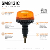 Luz Estroboscópica de Techo con Soporte Flexible para Tubo, Seguridad Universal para Automóvil, Luz Intermitente LED Ámbar de Emergencia, ECE R65 R10