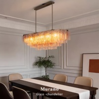 Lustre moderne en verre de Murano, lampe suspendue en verre artisanal pour salon de luxe, décoration d'hôtel, éclairage de style italien