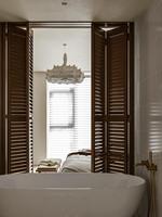 Porte intérieure pliante en bois et aluminium pour chambre et balcon diviseur