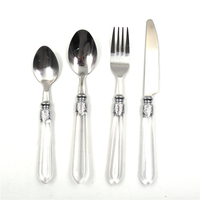 Palace vaisselle occidentale en acier inoxydable manche en plastique couteau à steak en acier inoxydable fourchette cuillère ensemble de vaisselle pour hôtel à la maison