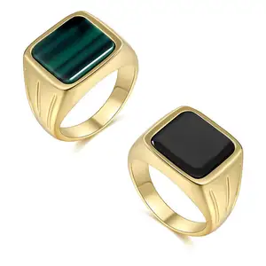 Acciaio inossidabile più venduto 14K oro strettamente sigillo anello da dito per le donne e gli uomini di alta gioielleria anello con sigillo 18K oro