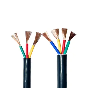 Cable RVV 26 24 22 20AWG 2 3 4 5 6 10 8 12 14 16 núcleo conductor de alambre de cobre revestido de PVC cable revestido suave negro