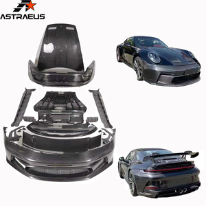 Pour <span class=keywords><strong>2018</strong></span> + Porsche <span class=keywords><strong>911</strong></span> 992 mise à niveau Style <span class=keywords><strong>GT3</strong></span> pare-chocs avant pare-chocs arrière capot jupes latérales aileron arrière Kit de carrosserie en Fiber de carbone sec - Product Image 1