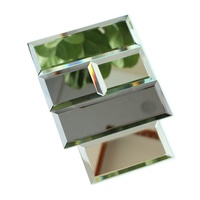 Carreaux décoratifs muraux en verre, miroir biseautés en argent, pour décoration de salle de bain, 3mm, 4mm, 5mm, 10 pièces
