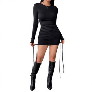 <span class=keywords><strong>Abbigliamento</strong></span> Femminile in Stile Europeo e Americano, Gonna Corta Elegante con Coulisse e Scollo a V, Bestseller su <span class=keywords><strong>Temu</strong></span> - Product Image 1