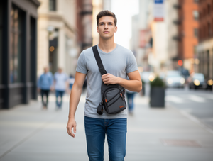 Borsa da petto da uomo in nylon con chiusura a cerniera per tutte le stagioni MH120320 - Product Image 2