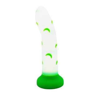 BANSEY Green Jelly Silicone Dildo with Suction Cup Base Curved Shaft G Spot Anal Butt Plug Adult Sex <b>Toys</b> for Men - Product Image 6
