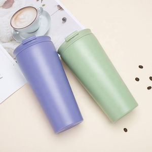 Hight Quality Reusable Travel Mug <b>Cups</b> Powder Coated Coffee <b>Cups</b> 12oz Stainless Steel Vacuum Tumbler with Lid - Product Image 4