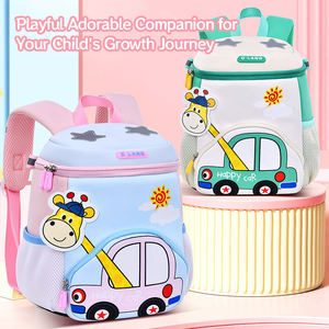 Sac à dos d'école maternelle 1-6 ans unisexe, motif dessin animé voiture, léger, protection dorsale en néoprène - Product Image 2