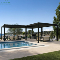 Garten-Aluminium-Lamellenpergola mit Belüftungsdach, Sonnenschutz & Regenbeständige Außenstruktur für den Heimgebrauch