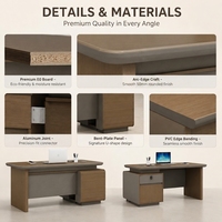 Bureau de direction minimaliste de qualité E0, plateau épaissi, petit bureau de direction moderne, personnalisable