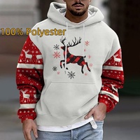 Sudadera con Capucha para Hombre, Estampado Digital, Estilo Urbano Europeo Americano, Juvenil, Otoño/Invierno, 100% Poliéster