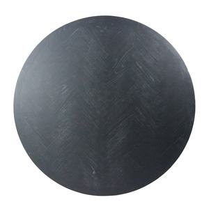 Muebles de Salón, Mesa de Centro Tulip Mediana, Redonda, de Madera de Roble Negro, Base de Acero Inoxidable Dorado - Product Image 4