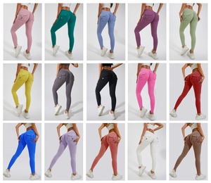 Leggings de Yoga JY de Cintura Alta con Bolsillos, Pantalones Deportivos con Efecto Levanta Glúteos para <span class=keywords><strong>Mujer</strong></span>, de Nailon y Spandex, para Gimnasio, Fitness y Entrenamiento - Product Image 2