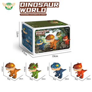 2 IN 1 giocattoli di dinosauro e cancelleria per l'apprendimento educativo fai <span class=keywords><strong>da</strong></span> te T-Rex giocattolo righello <span class=keywords><strong>matita</strong></span> scatola dei colori per disegnare e scrivere - Product Image 6