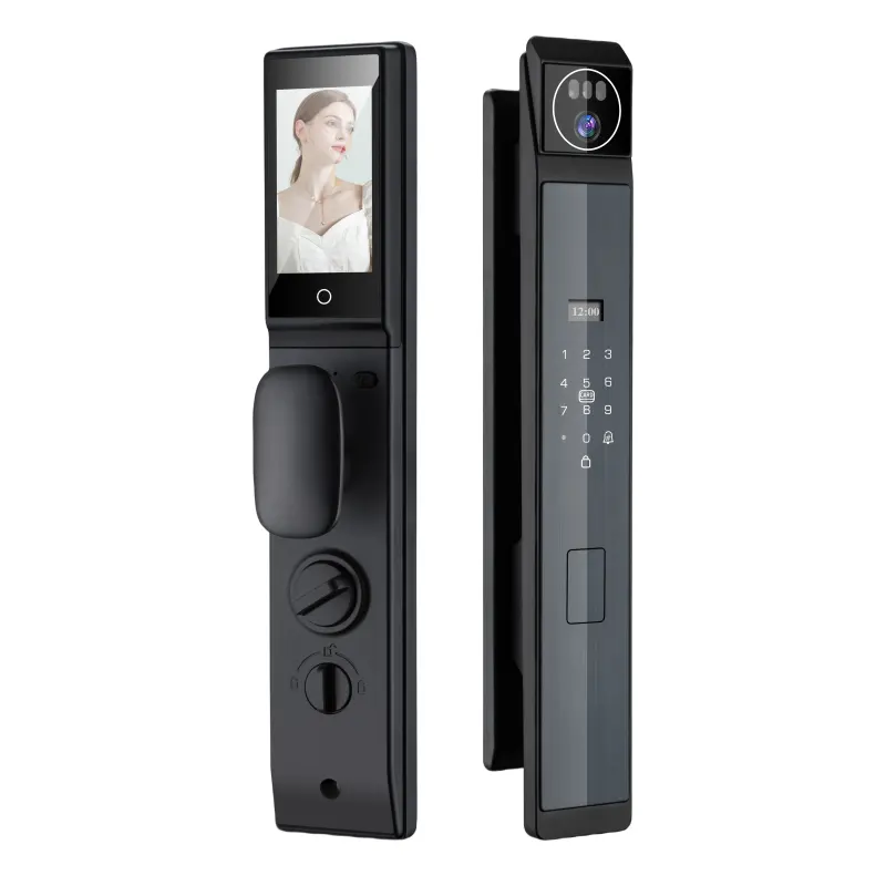 NEW Listing Intelligent Visual Phone Intercom Funtion With Camera 3D Face Recognition Password Fingerprint Digital Door Lock