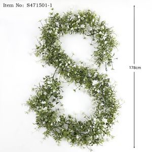 Guanyi - Enredaderas Artificiales de 100 cm y 200 cm con Flores Blancas y Hojas Verdes para Decoración de Bodas y Hogar - Product Image 5
