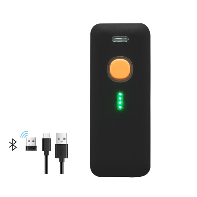 Portable USB/ Mini 1D/2D Code Scanner Pocket Long Range Indoor/Outdoor 2.4G Barcode Scanner 300 Scans/Sec 2-Year