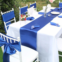 Chemin de Table en Satin de mariage 12x108 pouces pour décoration de Banquet de mariage-bleu Royal