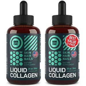 Peptidi di collagene liquido OEM con gocce di biotina gocce di collagene di cheratina complesso di crescita dei capelli per la crescita dei capelli, pelle e unghie sane