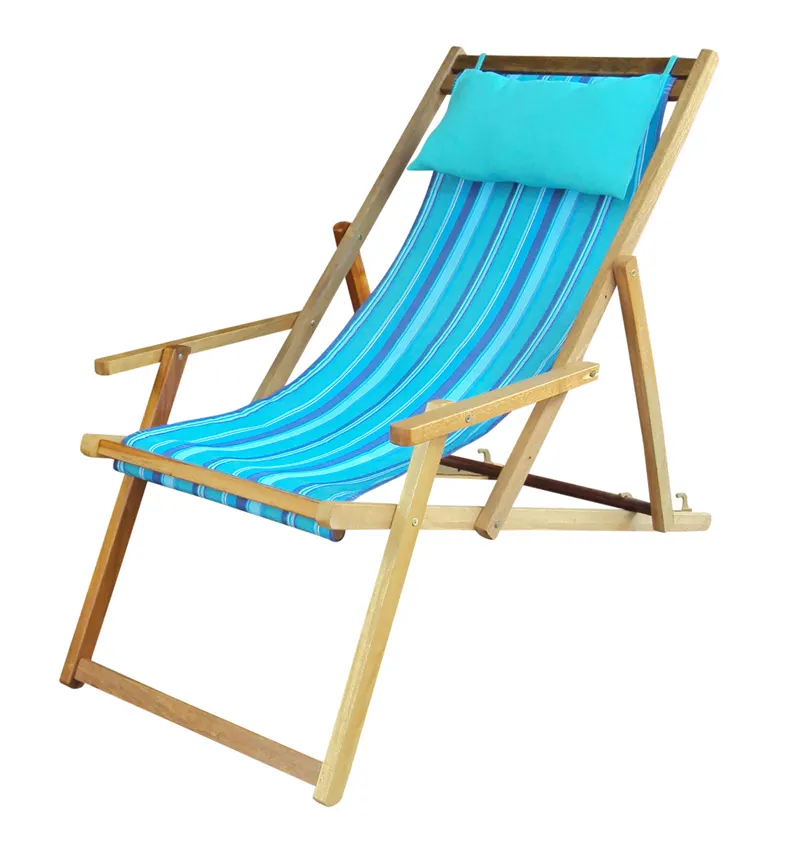 Silla reclinable de lona a rayas para exteriores, sillón reclinable de lona, plegable, ajustable