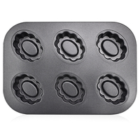 Moule à tartelettes et gâteaux antiadhésif en acier au carbone 6 pièces, motif nuages mignons, qualité supérieure, directement de l'usine, compatible four