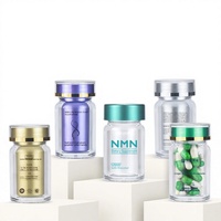 Flacon d'emballage pour capsules de médicaments et compléments alimentaires en acrylique de qualité alimentaire de 40 ml avec bouchon à vis double couche, en stock chez les fabricants