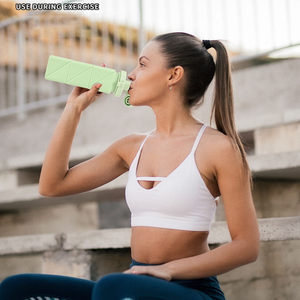 Bouteille d'eau pliable en silicone avec fonction de boisson directe, compatible lave-vaisselle et affichage de la température, pour adultes - Product Image 2